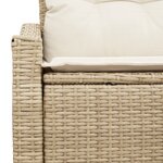 Canapé de jardin 2 places avec coussins Beige en poly rotin