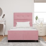 Lit vidaXL Rose 120x190 cm en Velours
