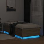 vidaXL Cadre de lit avec LED sans matelas chêne sonoma 90x200 cm