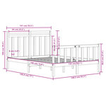 vidaXL Cadre de lit Blanc Bois massif 135x190 cm Double