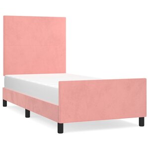 vidaXL Cadre de lit avec tête de lit Rose 90x190 cm Velours