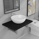 Vidaxl meuble de salle de bain en deux pièces céramique noir