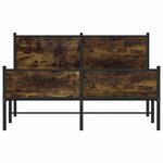 vidaXL Cadre de lit en métal sans matelas chêne fumé 140x190 cm