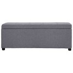 vidaXL Banc avec compartiment de rangement 116 cm Gris clair Polyester