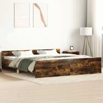 vidaXL Cadre de lit sans matelas chêne fumé 200x200 cm