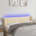 vidaXL Tête de lit à LED Crème 147x16x78/88 cm Tissu