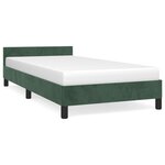 vidaXL Cadre de lit avec tête de lit Vert foncé 90x200 cm Velours