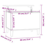 vidaXL Table basse Gris béton 60x44 5x45 cm Bois d'ingénierie