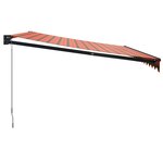vidaXL Auvent rétractable orange et marron 4 5x3 m tissu et aluminium
