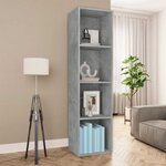 vidaXL Bibliothèque/Meuble TV Gris béton 36x30x143cm Bois d’ingénierie