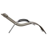 vidaXL Chaises longues textilène lot de 2 taupe et gris