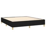 vidaXL Sommier à lattes de lit avec matelas Noir 160x200 cm Tissu