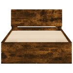 vidaXL Cadre de lit sans matelas avec tête de lit chêne fumé 100x200cm