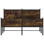 vidaXL Cadre de lit en métal sans matelas chêne fumé 137x190 cm