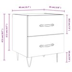 vidaXL Table de chevet chêne marron 40x35x47 5 cm bois d’ingénierie