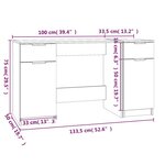vidaXL Bureau avec armoire latérale Sonoma gris Bois d'ingénierie
