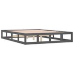 vidaXL Cadre de lit Gris 135x190 cm Double Bois massif