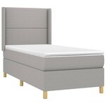 vidaXL Sommier à lattes de lit matelas LED Gris clair 80x200cm Tissu