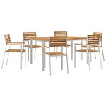 Ensemble de salle à manger de jardin 7 pièces en bois massif d'acacia vidaXL