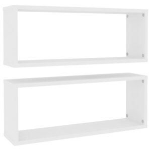 vidaXL Étagères murales cube 2 Pièces Blanc 60x15x23 cm Bois d’ingénierie