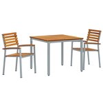 vidaXL Ensemble de salle à manger de jardin 3 pièces en bois massif d'acacia et métal