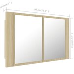 vidaXL Armoire à miroir à LED de bain Chêne sonoma 80x12x45 Acrylique