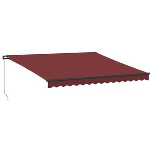 vidaXL Auvent manuel rétractable avec LED bordeaux 400x300 cm