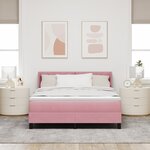 Lit Box Spring avec Matelas Rose 140x190 cm Velours