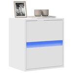 vidaXL Meuble TV mural avec lumières LED blanc 41x31x45 cm