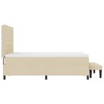 vidaXL Lit Box Spring avec Matelas & Banc Crème 140x190 cm Tissu