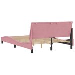 vidaXL Cadre de lit avec tête de lit Rose 120x200 cm Velours