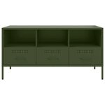 vidaXL Meuble TV vert olive 100 5x39x50 5 cm acier laminé à froid