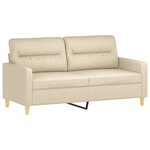 vidaXL Canapé 2 places avec oreillers décoratifs crème 140 cm tissu