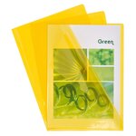 Etui Carton De 100 Pochettes Coin Pvc Lisse Haute Résistance 13/100e - A4 - Jaune - Exacompta