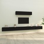vidaXL Ensemble de meubles TV 6 Pièces Noir Bois d'ingénierie