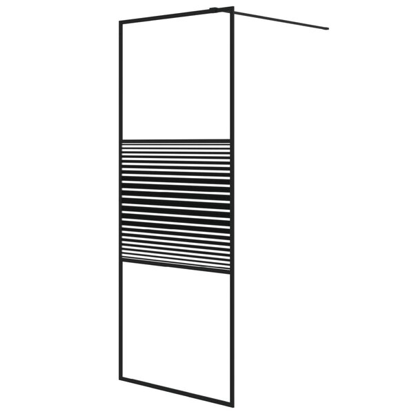 vidaXL Paroi de douche Noir 80x195 cm Verre ESG transparent