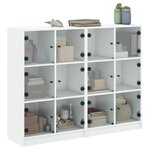 vidaXL Bibliothèque avec portes blanc 136x37x109 cm bois d'ingénierie