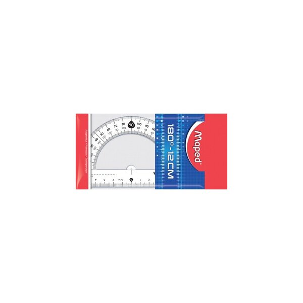 Maped rapporteur 180 degrés, 120 mm, en plastique