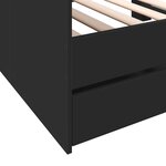 vidaXL Lit de jour avec tiroirs noir 75x190 cm bois d'ingénierie