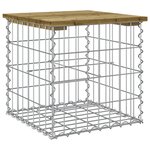vidaXL Banc de jardin design gabion 43x44x42 cm bois de pin imprégné