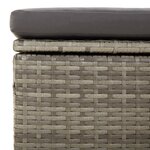 vidaXL Canapé de jardin 2 places avec coussins Gris Résine tressée