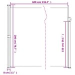 vidaXL Auvent latéral rétractable beige 200x600 cm