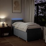 vidaXL Sommier à lattes de lit et matelas Gris clair 90x190 cm Tissu