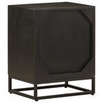 vidaXL Table de chevet noir 40x30x50 cm bois massif manguier et fer