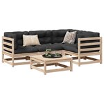 vidaXL Salon de jardin 5 Pièces avec coussins bois de pin massif