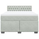 vidaXL Sommier à lattes de lit et matelas Gris clair 160x200cm Velours