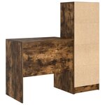 Bureau vidaXL avec rangement chêne fumé en bois d'ingénierie