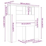 vidaXL Armoire de tête de lit Chêne sonoma 100x18 5x104 5 cm