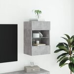 vidaXL Meuble TV mural avec lumières LED gris béton 40x30x60 5 cm