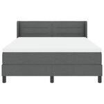 vidaXL Lit à Ressorts avec Matelas Gris Foncé 160x200 cm Tissu